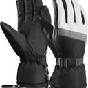MCTi Ski Gloves,Winter Waterproof Snowboard Snow 3M Thinsulate Warm Touchscreen Cold Weather Women Gloves Wrist Leashes (Small, White)