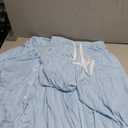 Leikar Button Down Pajamas for Women Soft Viscose Sleepwear Long Sleeve Pjs Set Maternity Nursing Postpartum Loungewear Light Blue Small