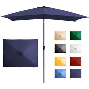 Ayge 6.5 Rectangular Outdoor Umbrella rectangle Patio Table Umbrella Navy
6 ribs frame rush-button tilt easy crank. UPF50+ waterproof canopy. Works with outdoor table, backyard, pool.
