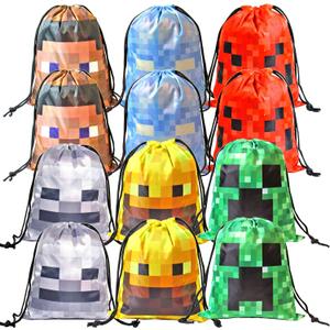 Pixel Theme Party Favor Bags, Pixel Birthday Decorations, Pixel Birthday Party Supplies, Pixel Party Favors, Goodies Treat Bags, Candy Bags, Creeper