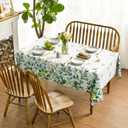 Horaldaily Spring Summer Tablecloth 60x120 Inch Rectangular, Eucalyptus Floral Table Cover for Party Picnic Dinner Decor