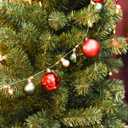 Christmas Garland with LED Lights- 6.3ft Garland for Christmas Tree Decorations for Xmas Party Indoor Home Office L/UP Bauble Garland Red Green