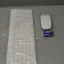 Wireless Keyboard and Mouse Ultra Slim Combo, TopMate 2.4G Silent Compact USB 2400DPI Mouse and Scissor Switch Keyboard Set with Cover, Batteries Included, for PC/Laptop/Windows/Mac - White