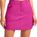 G Gradual Women's Skort 5 Pockets Cargo Skirt Golf Skirts Skorts for Women Casual Summer Hiking (Pink, XS)