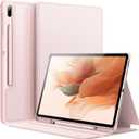 JETech Case for Samsung Galaxy Tab S8 Plus 2022 / S7 FE 2021 / S7 Plus 2020 12.4-Inch with S Pen Holder, Slim Folio Stand Protective Tablet Cover, Multi-Angle Viewing (Pink Gold)