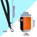 Leather Vape Holder, Comfortable Design for E Cigarette, Perfect Fit, High-Strength Elastic (Orange Holder/Black Lanyard L)