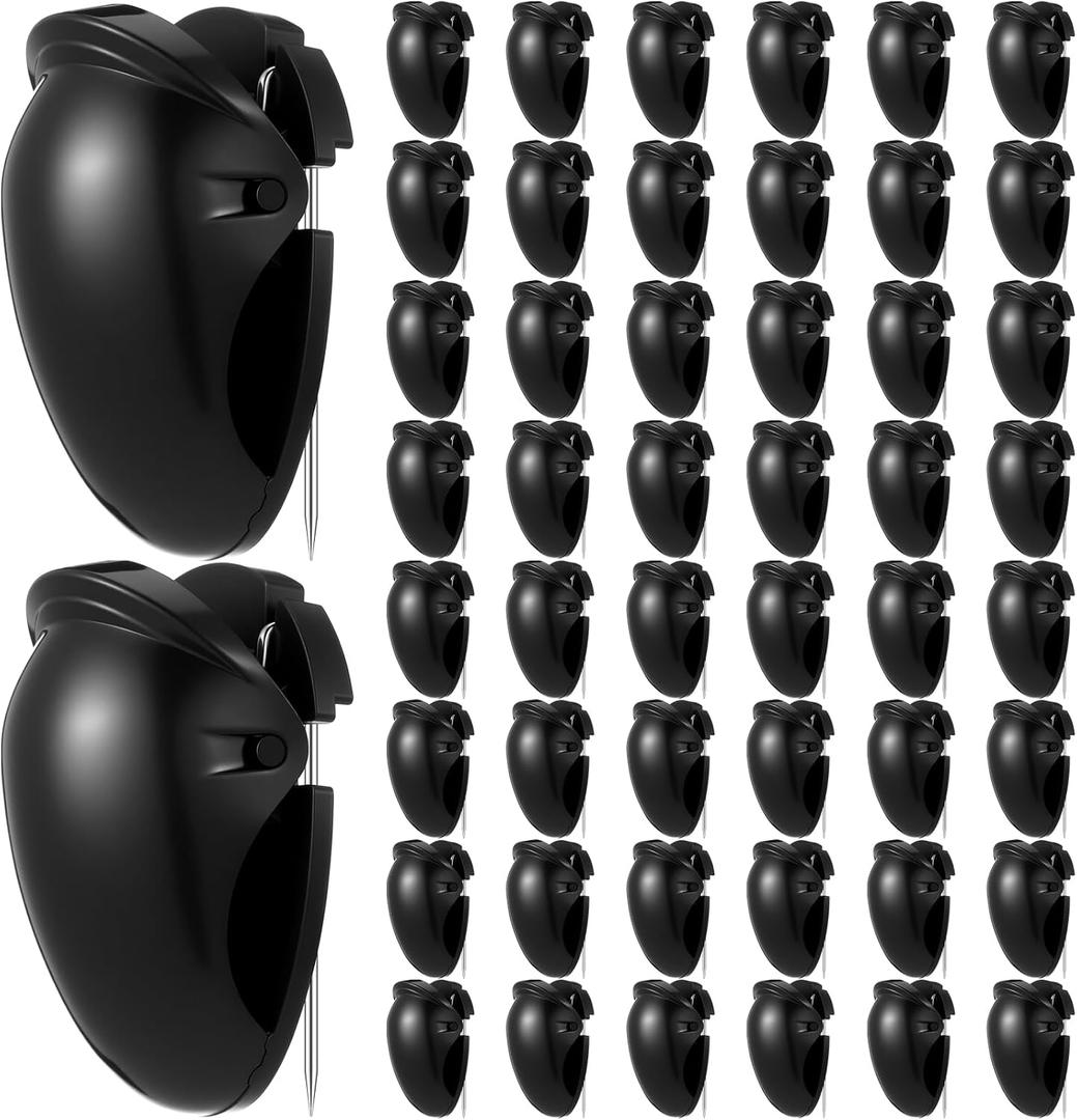 Fullhawl 50 Pcs Cubicle Clips Fabric Panel Cubicle Accessories Fabric Partition Panel Wall Clip Office Photos Wall for Notes Memos Standard Size (Black)