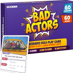 QUOKKA Charades & Guessing Game for Family - 120 Hilarious Scenarios & Quirk Cards | Perfect for Family Game Night, Parties, Gifts & Reunions | Original Pack
