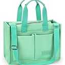 ZORFIN Canvas Tote Bag for Women with Zipper and Compartments Crossbody Work Laptop Bag for Travel College Office