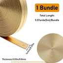 Gold Trim Fabric Strip Metallic Faux Leather Trims for Sewing 5.5Yds X 0.4" Thin Flat Gold Fabrics Strip Ribbon for Crafts Glossy PU Leather Straps for Belting DIY Sewing
