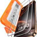 BossKiss for iPhone 16 Pro Max Screen Protector, TOP 9H Hardness Military Grade Shatterproof HD Tempered Glass, Full Coverage Anti-Scratch Easy Installation Case Friendly 2 Pack (Clear)