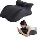 SheRest Adjustable Headrest Reading Pillow for Bed Adults - Memory Foam Back Support Wedge for Acid Reflux, Snoring & Legs, Dark Gray (22.8"x15"x9")