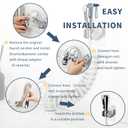 CECEFIN Kitchen Sink Sprayer Hose Attachment for Faucet, Kitchen Faucet Head Replacement w/ 79" Recoil Hose and Holder, Pressurized Water Saving Aerator & Diverter Valve, Faucet Sprayer Attachment Set