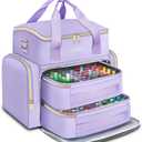 YOREPEK Extra Large Nail Polish Organizer Case Holds 96 to 100+ Bottles (15ml/ 0.5 fl.oz) UV lamp, Gel Polish Travel Case Bag with 2 Removable Pouches Fits Nail Suppiles, Gift for Manicurist, Purple