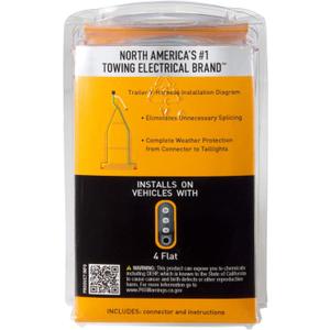 Hopkins Towing Solutions 48255 25' 4 Wire Flat Trailer Side Y-Harness Connector