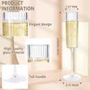 36PCS Plastic Champagne Flutes Ribbed for Weddings & Parties, 6 Ounces