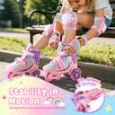 Kids Roller Skates for Beginners - ZOOBLISS Toddler Roller Skates for Boys and Girls Ages 3-7 with Light-Up Wheels & 4 Adjustable Sizes, Tri-Wheel Training Skates for Kids, Size: S-small (11c-1y US)