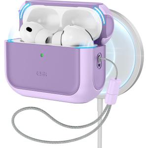 ESR for AirPods Pro 3 Case, Compatible with AirPods Pro 3rd Generation Case (2025), Compatible with MagSafe, Full Drop Protection Cover with Lanyard, Purple