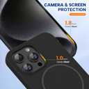 Miracase Magnetic for iPhone 15 Pro Max Case, [Soft Anti-Scratch Microfiber Lining], Compatible with MagSafe, Liquid Silicone Case Shockproof Drop Protection Phone Case for 15 ProMax, Black