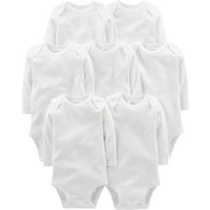 Simple Joys by Carter's Baby 7-pack Long Sleeve Bodysuit (White, S)