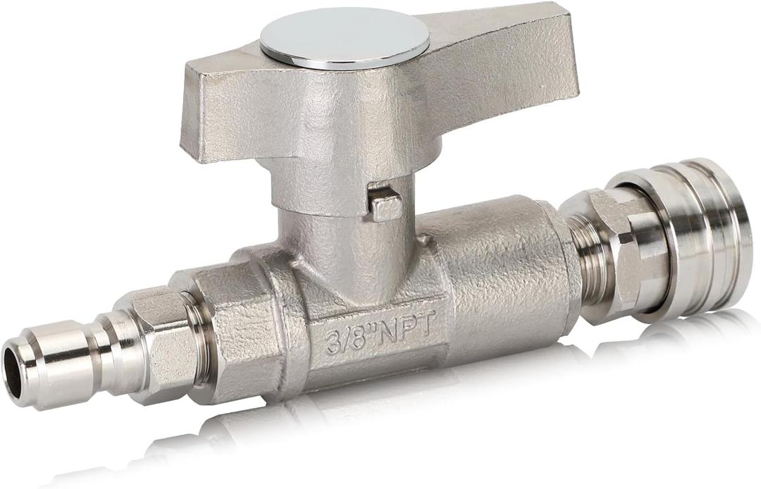 Ball Valve Pressure Washer, DN10 Ball Valve, 3/8" High Pressure Ball Valve for Power Washer Hose, 5000 PSI (3/8" Female BSP)