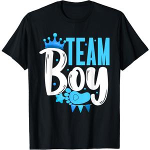 Team Boy Gender Reveal Baby Shower Baby Announcement Party T-Shirt, 3XL