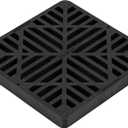 NDS 980G Square Catch Basin Drain Grate, Diamond Design, Fits 9-Inch Catch Basin Drain, Risers and Low Profile Adapter, 9-Inch, Black