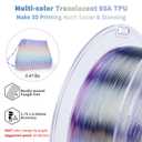 ZIRO TPU Filament 1.75mm, Flexible Fast Color Change Filament, Shore 95A Hardness TPU, Compatible with Most FDM Printers, Colorful and Soft 3D Printing Material, 0.8KG/ 1.76lbs Spool, Flex Opal