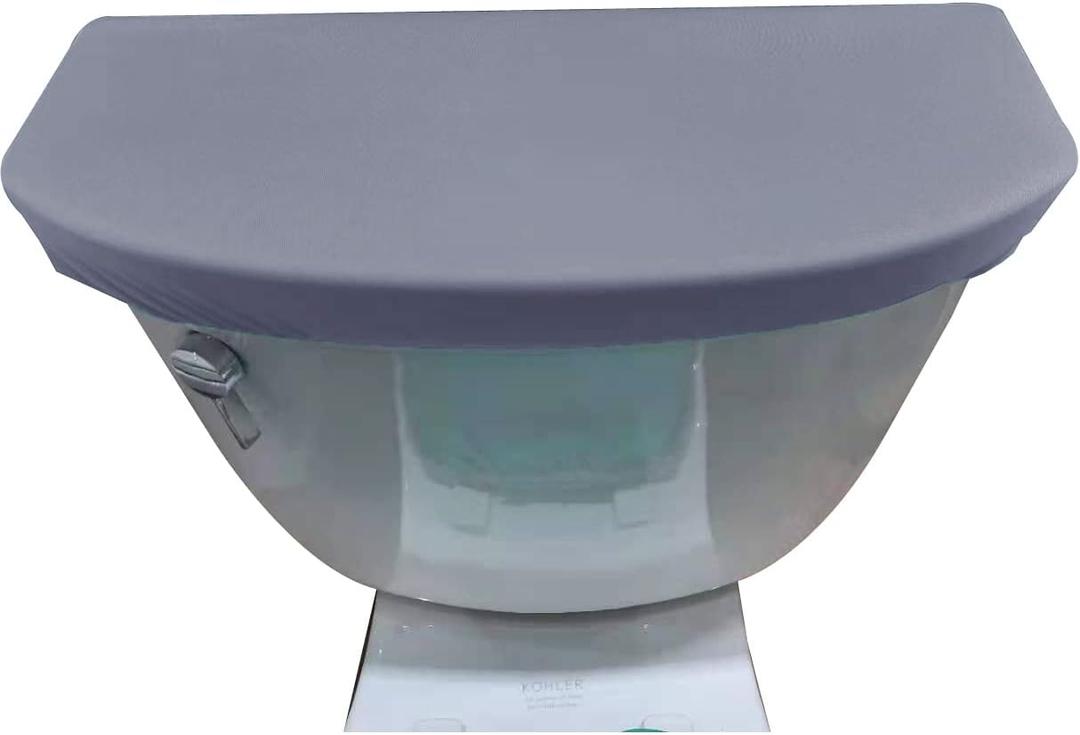 Madeals Velvet Toilet Tank Cover Soft and Absorbent, Comfortable Bathroom Toilet Tank Lid to Fit Different Sizes of Toilet Tank Grey
