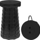 Camping Stool Portable Collapsible Stool Retractable Stool Folding Chair Outdoor Telescopic Stool Capacity 400lb Lightweight for Fishing Hiking Trips BBQ Stool Black