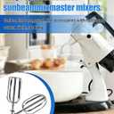 2 Pcs Mixer Beater Attachments, Stainless Steel Replacement Beaters Compatible with Sunbeam Mixmaster Vintage Stand Mixer