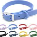 ZALER Waterproof Dog Collar, Adjustable Odor Proof Dog Collars Easy to Clean, Soft Comfortable Pet Collars for Large, Medium Small Dogs (Moonstone Blue, S(Length:8.6''-12.6''; Width:0.75''))