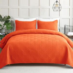 Whale Flotilla Elegant Extra Soft Quilt Set Twin Size, 2-Piece Lightweight Modern Geometric XL Twin Quilt Bedding Sets Bedspread Coverlet for All Seasons, Burnt Orange (Twin(68"x88"))