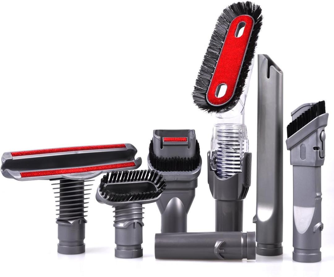 KEEPOW 7 Pack Vacuum Attachments Replacement for Dyson Vacuum Cleaner V6 DC44 DC33 DC35 DC39 DC58 DC59 DC62 DC61 (7 in 1 Brush Kit)