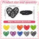 80 Pcs 10 Colors Heart Shaped Rattan Ball, 1.5 Inch Heart Decorative Wicker Balls Mini Hanging Balls Ornaments DIY Craft Vase Filler for Christmas, Birthday, Wedding, Party Decorations