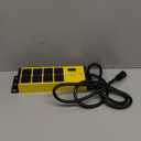 CCCEI Magnetic Heavy Duty Power Strip Surge Protector 20Amp, 12 Gauge High Amp Extension Outlets, Garage Wall Mount 8 Plug Metal Power Strip. 6FT, Yellow, 5-15P Adapter 6-20R T-Slot 20a for Appliance