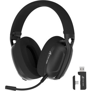ATTACK SHARK L80 Wireless Gaming Headset, 2.4Ghz USB Gaming Headphones with Bluetooth 5.2, 50H Battery, Noise Canceling Mic, 3.5mm Wired, Wireless Headset for PC Nintendo Switch PS5 PS4 MacBlack