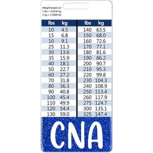 Plifal CNA Badge Buddy Card Holder Nursing Accessories Blue Certified Nurse Aid Vertical ID Name Identification Tags Nurse Work W Height & Weight Conversion Charts