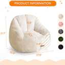 MAXYOYO Kids Bean Bag Chair, Comfy Bean Bag Sofa with Back Support, Faux Fur Cute Chair for Boys and Girls, Stuffed Floor Sofa for Nursery, Bedroom, Beige, Standard