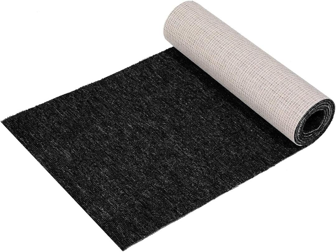 Nuanchu 1 Roll Large Semi Finished Outdoor Mat 16 x 79 Inch Narrow Door Mat Non Slip Boot Rugs Waterproof Carpet Roll for Bathroom Entryway Indoor Outdoor (Classic Black)