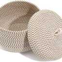 Hemoton Rope Storage Basket Lidded Basket Nursery Storage Container Rattan Wicker with Lid Decor Multifunctional s Baby Diaper Rack Cotton Rope Cute