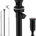 KENES Oil Rubbed Bronze Bathroom Sink Drain Assembly with Lift Rod, Bathroom Sink Drain with Overflow, Lavatory Pop Up Drain Stopper for Bathroom Vanity Sink, LJ-P701-8