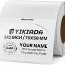 YIKIADA Clear Thermal Labels Vinyl 2 × 3 Inch Self-Adhesive Rectangle Stickers Roll Waterproof Printer Direct Decals Package Seal for QR Code Envelope Office Retail Home 300 PCS