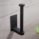 YIGII Toilet Paper Holder Self Adhesive - Black Toilet Roll Holder Adhesive Toilet Tissue Holder Stick on Wall for Bathroom and Kitchen, SUS 304 Stainless Steel (1pcs)