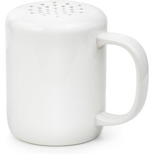 White Cinnamon Sugar Shaker Dispenser  Coffee Station Accessories & Bar Essentials  Porcelain Powdered Sugar & Pumpkin Spice Duster for Chocolate, Nutmeg & More  Gift for Bakers and Latte Lovers