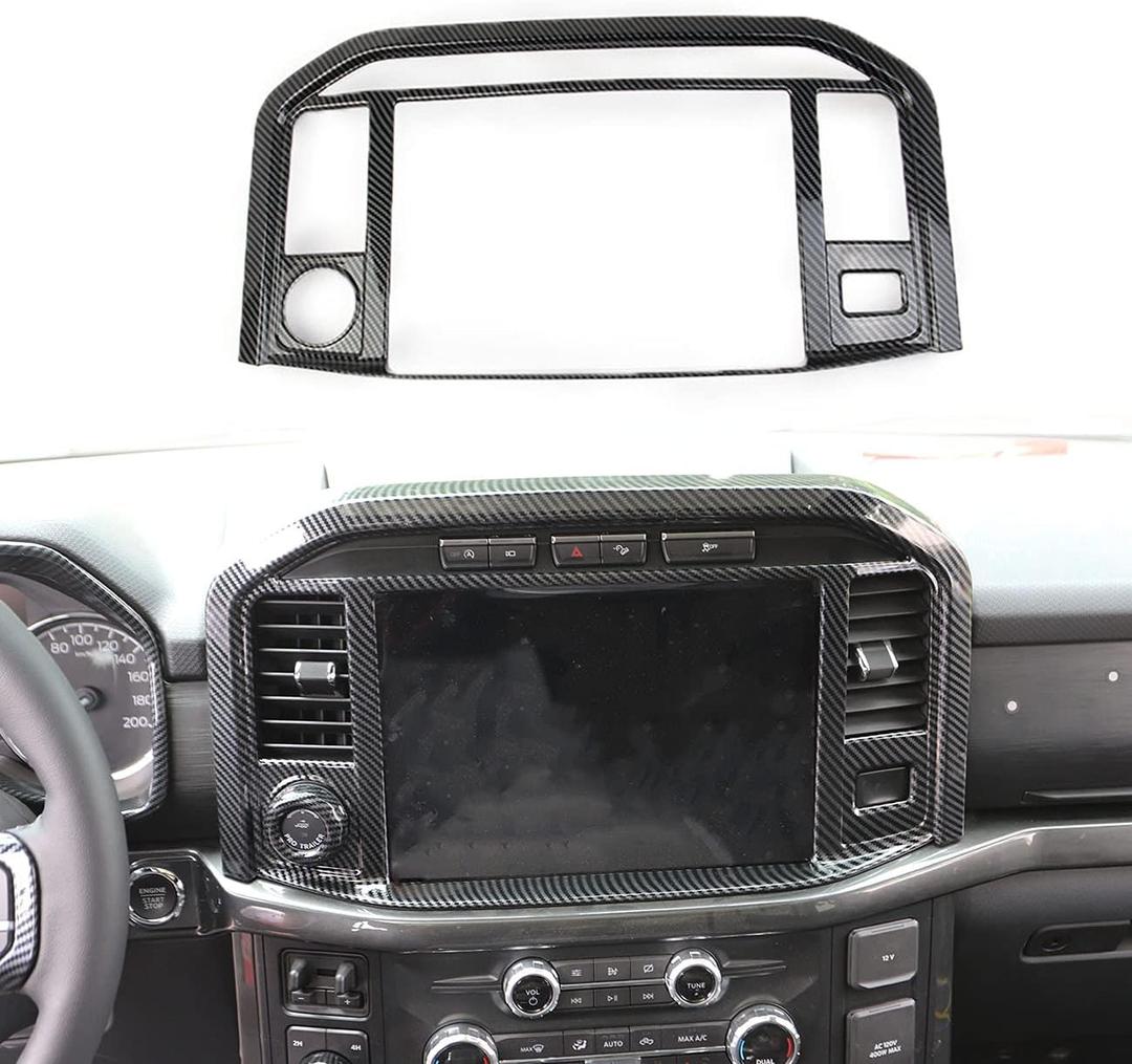 Carbon Fiber Central Control Panel Cover Tirm for Ford F150 2021+(Navigation Screen)