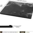 Natural Black Marble Cutting Board For Kitchen, 16 x 20 Inch Marble Slab Granite Cutting Board With Non-Slip Feet For Baking, Cheese, Chocolate, Black White Veins