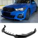 Front Lip Compatible with BMW G20 3 Series M Sport 330e 330i M340i 20192022, V Style Front Bumper Chin Splitter Spoiler for 330i 330e M340i (Gloss Black)