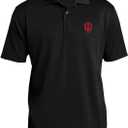NCAA Primary Logo, Team Color Polo, College, University (Medium, Indiana Hoosiers Black)