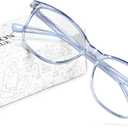 Madison Avenue Blue Light Blocking Glasses Anti Eyestrain UV Glare Blue Light Glasses for Women TV Phone Computer Gaming Eyeglasses (Clear Blue)